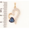 Кулон Xuping Позолота 18K «Сердечко з інкрустацією цирконієм і синім фіанітом» для ланцюжка до 6мм фото №2 Кулон Xuping Позолота 18K «Сердечко з інкрустацією цирконієм і синім фіанітом» для ланцюжка до 6мм фото №2