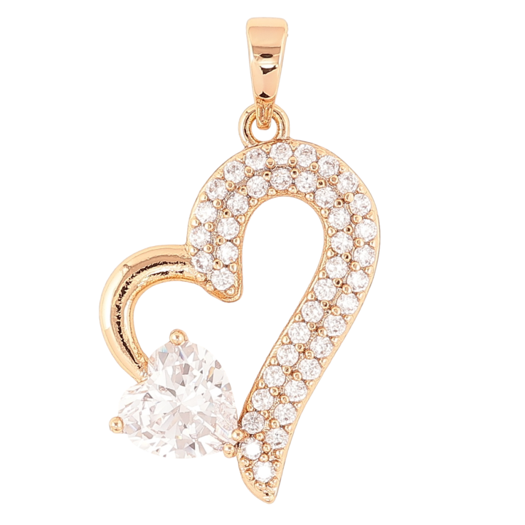 Кулон Xuping Позолота 18K «Сердечко з інкрустацією цирконієм і фіанітом» для ланцюжка до 6мм фото №12 Кулон Xuping Позолота 18K «Сердечко з інкрустацією цирконієм і фіанітом» для ланцюжка до 6мм фото №12