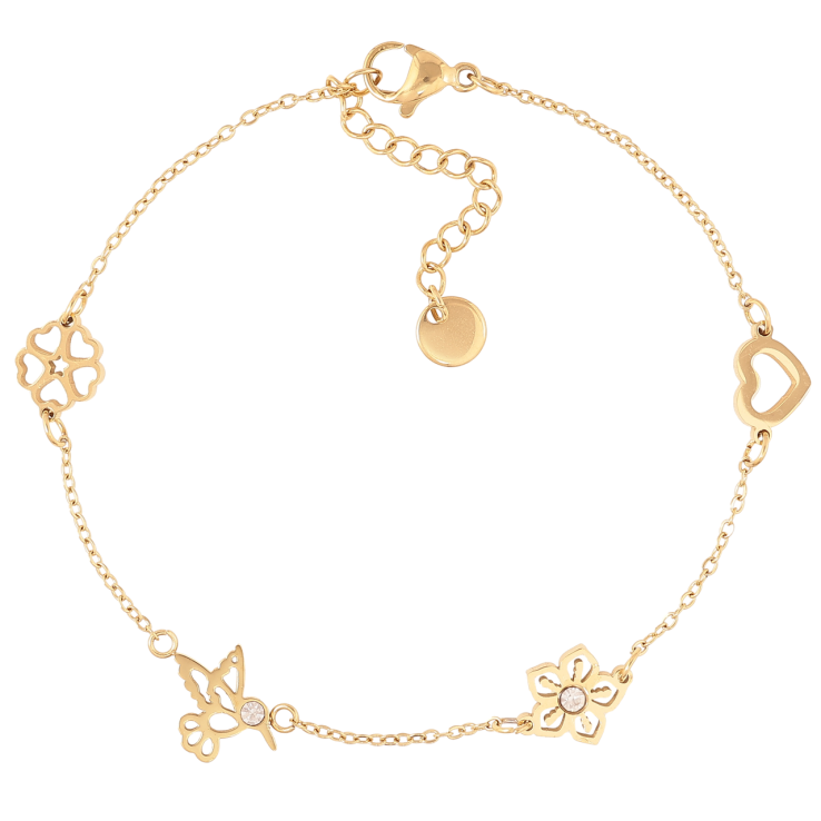 Браслет Xuping ТТМ Stainless Steel цвет 14K Цепочка с вставками с доп.цепочкой 19-22см х 1мм фото №8 Браслет Xuping ТТМ Stainless Steel цвет 14K Цепочка с вставками с доп.цепочкой 19-22см х 1мм фото №8