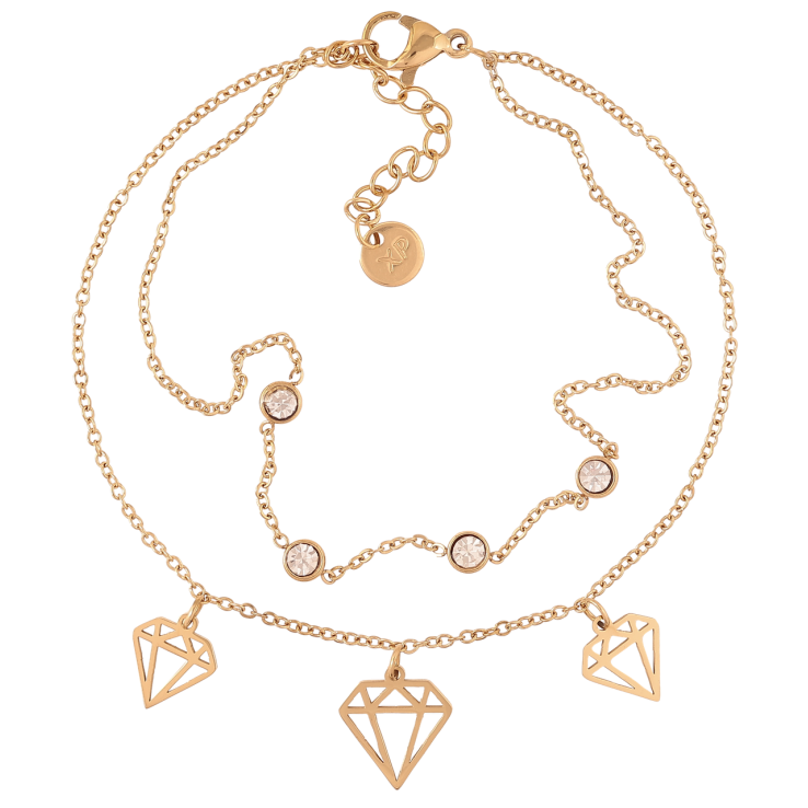 Браслет Xuping ТТМ Stainless Steel цвет 14K Две цепочки с подвесками с доп.цепочкой 18.5-22см х 1мм фото №9 Браслет Xuping ТТМ Stainless Steel цвет 14K Две цепочки с подвесками с доп.цепочкой 18.5-22см х 1мм фото №9