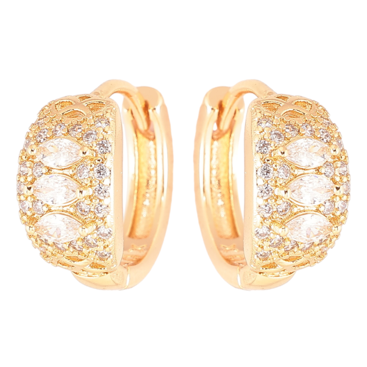 Сережки Xuping Позолота 18K колечка «Інкрустація цирконієм» фото №8 Сережки Xuping Позолота 18K колечка «Інкрустація цирконієм» фото №8