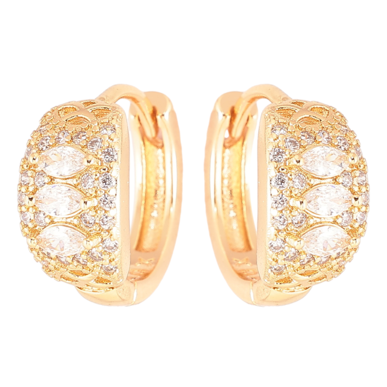 Сережки Xuping Позолота 18K колечка «Інкрустація цирконієм» фото №5