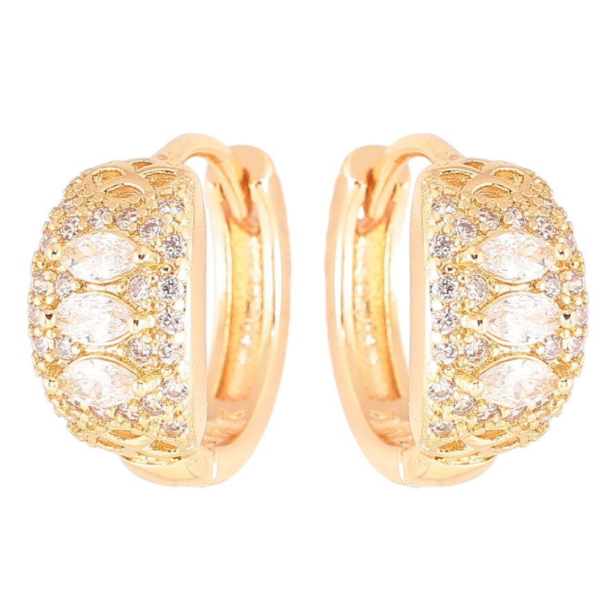 Сережки Xuping Позолота 18K колечка «Інкрустація цирконієм» фото №1