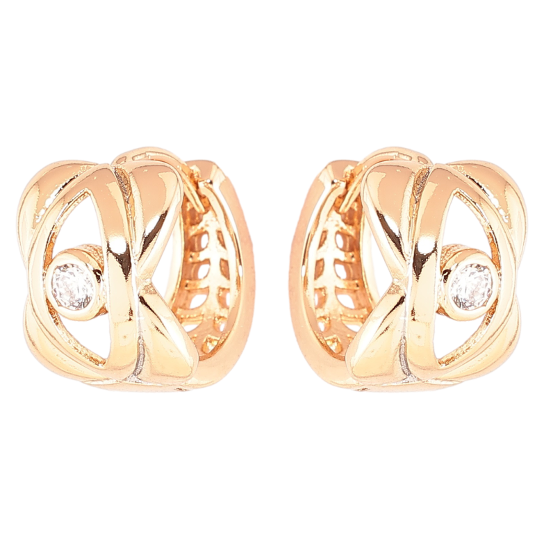 Серьги Xuping Позолота 18K колечки Декоративный узор с цирконием фото №1 Серьги Xuping Позолота 18K колечки Декоративный узор с цирконием фото №1