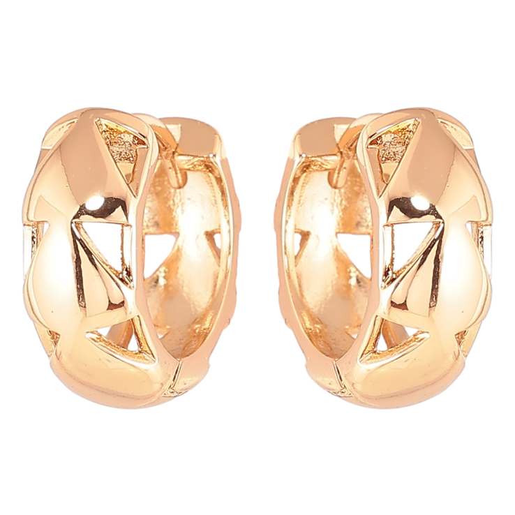 Серьги Xuping Позолота 18K колечки Декоративный узор фото №4 Серьги Xuping Позолота 18K колечки Декоративный узор фото №4