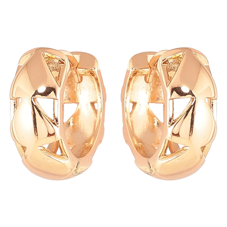 Сережки Xuping Позолота 18K колечка «Декоративний візерунок» фото №1 Сережки Xuping Позолота 18K колечка «Декоративний візерунок» фото №1