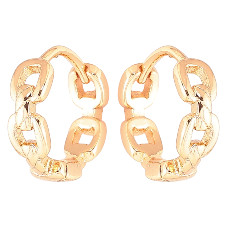 Серьги Xuping Позолота 18K колечки Узор цепочка фото №7 Серьги Xuping Позолота 18K колечки Узор цепочка фото №7