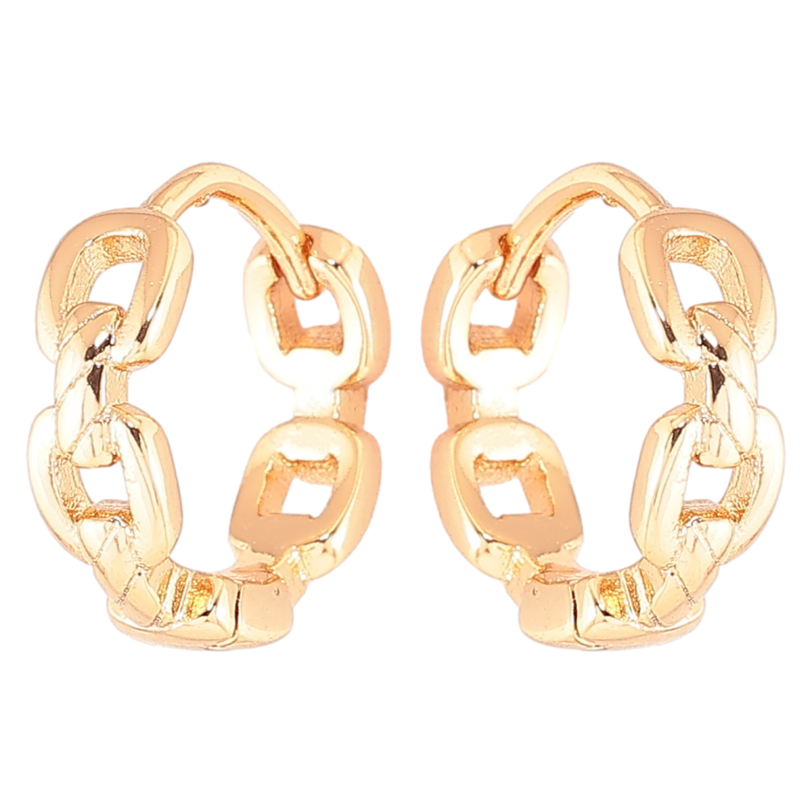 Серьги Xuping Позолота 18K колечки Узор цепочка фото №1 Серьги Xuping Позолота 18K колечки Узор цепочка фото №1