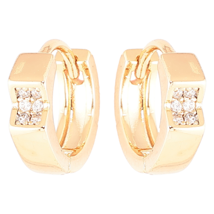 Серьги Xuping Позолота 18K колечки Декоративный узор с цирконием фото №3 Серьги Xuping Позолота 18K колечки Декоративный узор с цирконием фото №3