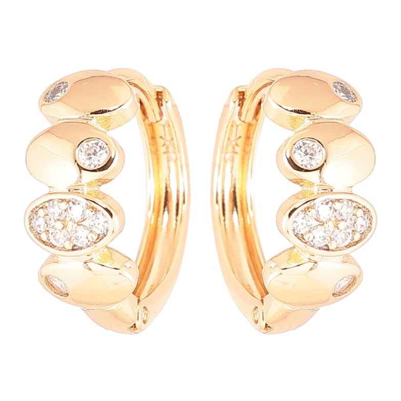 Серьги Xuping Позолота 18K колечки Узор с цирконием фото №1