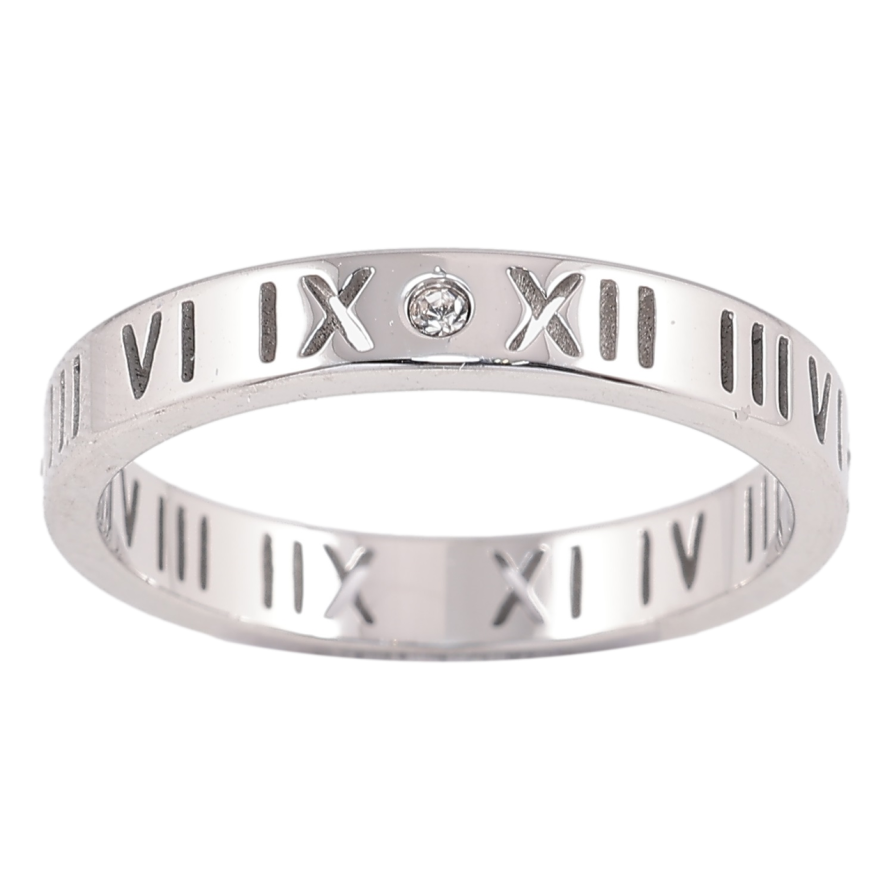 Кольцо Xuping TTM Stainless Steel Цвет Родий Римские цифры, шир. 3мм фото №1 Кольцо Xuping TTM Stainless Steel Цвет Родий Римские цифры, шир. 3мм фото №1