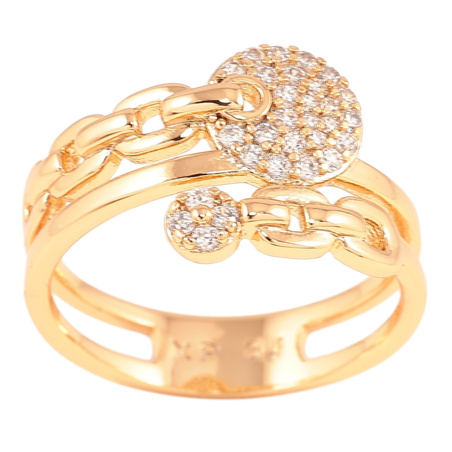 Кольцо Xuping Позолота 18K Цепочка с инкрустацией цирконием фото №1 Кольцо Xuping Позолота 18K Цепочка с инкрустацией цирконием фото №1