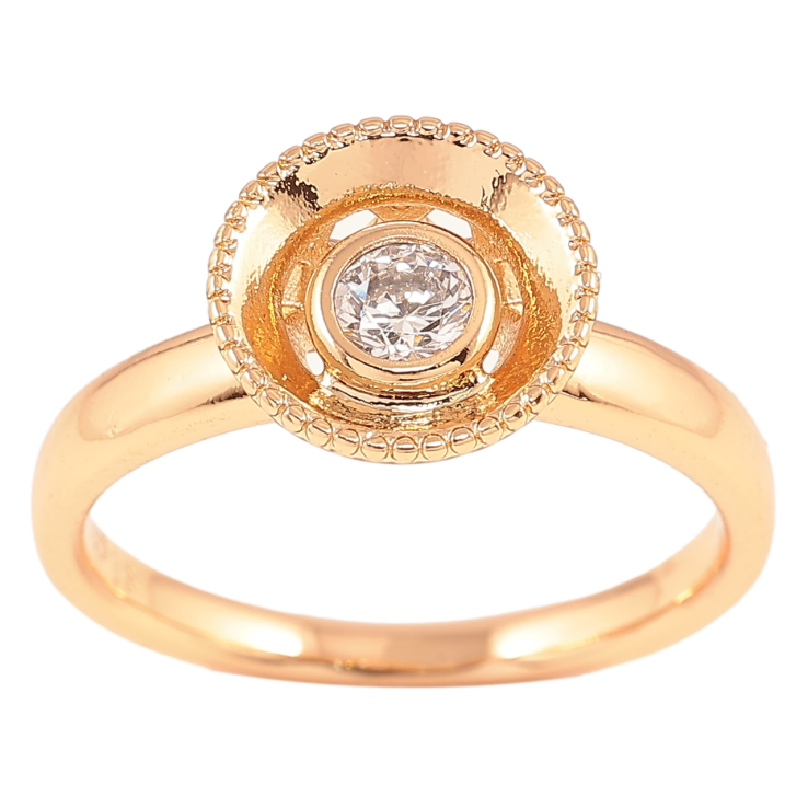 Кольцо Xuping Позолота 18K Фианит в декоративной оправе фото №4 Кольцо Xuping Позолота 18K Фианит в декоративной оправе фото №4