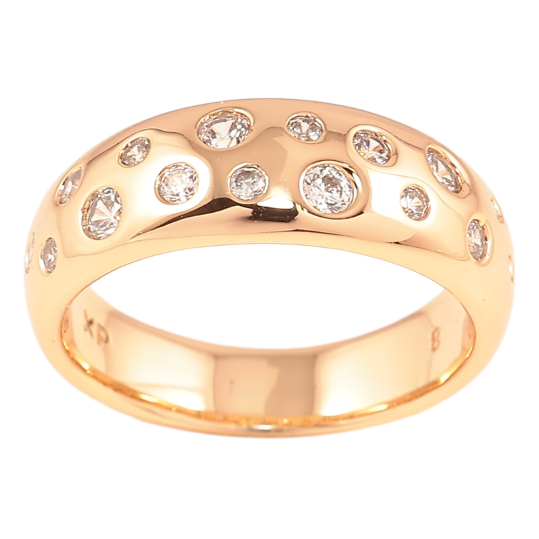 Каблучка Xuping Позолота 18K «Розсип цирконію» фото №3 Каблучка Xuping Позолота 18K «Розсип цирконію» фото №3