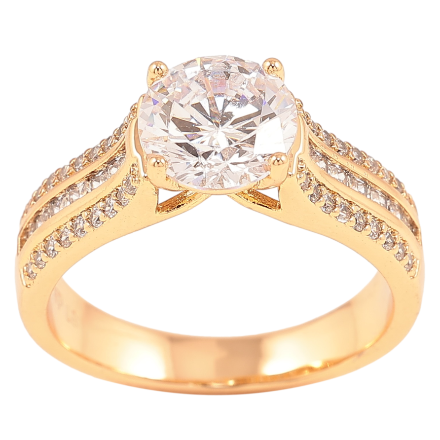 Каблучка Xuping Позолота 18K «Інкрустація цирконієм» фото №1 Каблучка Xuping Позолота 18K «Інкрустація цирконієм» фото №1