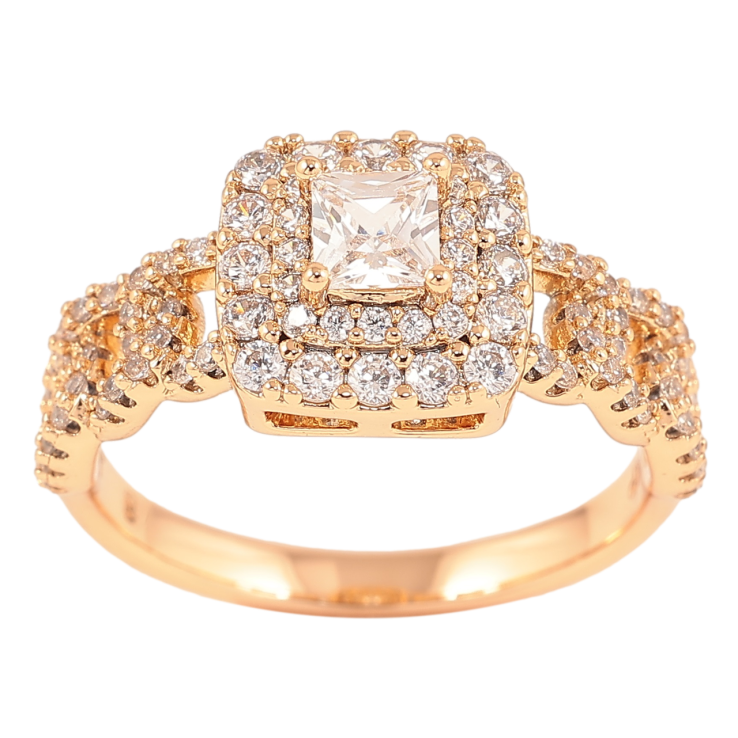 Каблучка Xuping Позолота 18K «Інкрустація цирконієм» фото №9 Каблучка Xuping Позолота 18K «Інкрустація цирконієм» фото №9