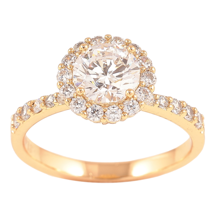 Кольцо Xuping Позолота 18K Фианит в обрамлении циркония фото №15 Кольцо Xuping Позолота 18K Фианит в обрамлении циркония фото №15