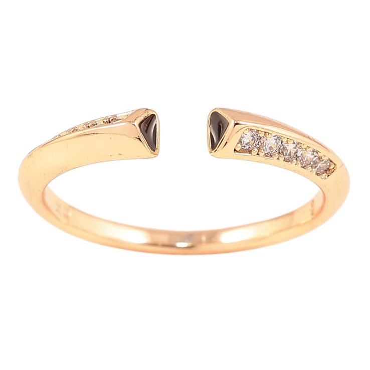 Каблучка Xuping Позолота 18K «Доріжки цирконію і чорна емаль» фото №24 Каблучка Xuping Позолота 18K «Доріжки цирконію і чорна емаль» фото №24