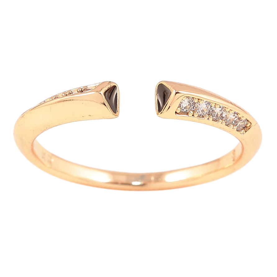 Каблучка Xuping Позолота 18K «Доріжки цирконію і чорна емаль» фото №1 Каблучка Xuping Позолота 18K «Доріжки цирконію і чорна емаль» фото №1