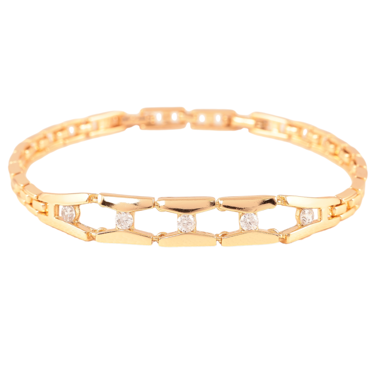 Браслет Xuping Позолота 18K Узор с вставками циркония длинна с доп.замком 17,19см х 4мм фото №21 Браслет Xuping Позолота 18K Узор с вставками циркония длинна с доп.замком 17,19см х 4мм фото №21