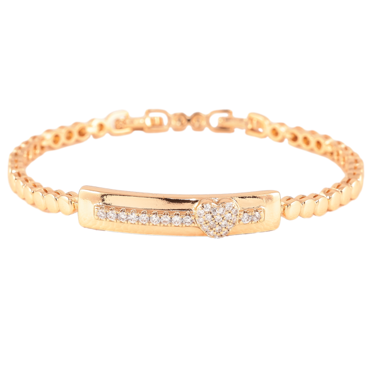 Браслет Xuping Позолота 18K Дорожка циркония с сердечком длинна с доп.замком 17,19см х 3.5мм фото №8 Браслет Xuping Позолота 18K Дорожка циркония с сердечком длинна с доп.замком 17,19см х 3.5мм фото №8