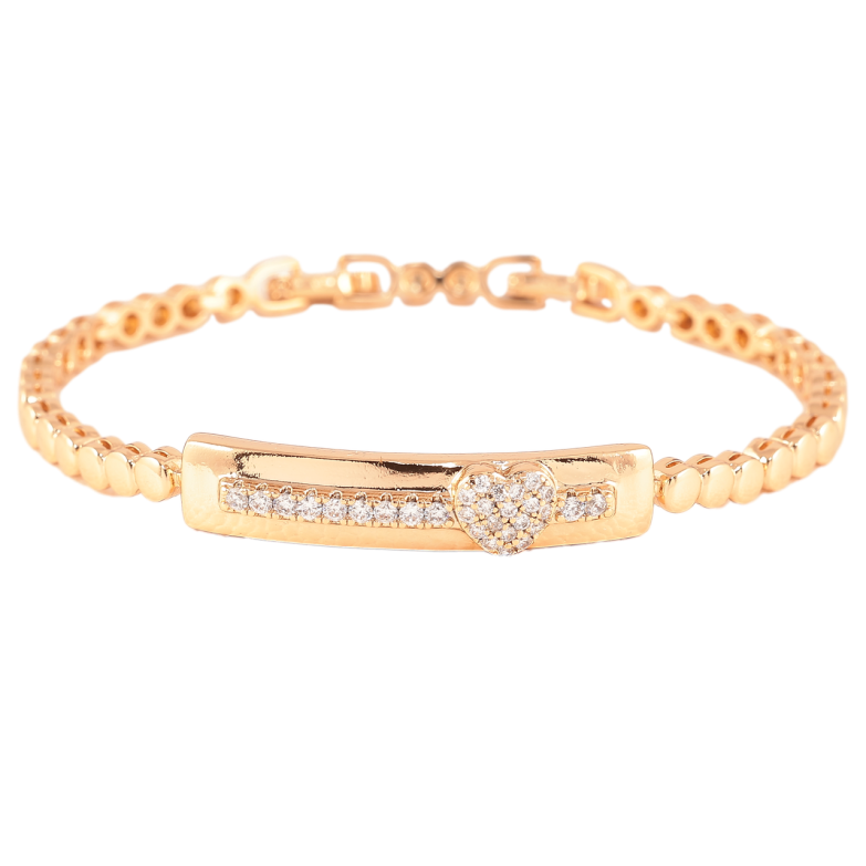 Браслет Xuping Позолота 18K «Доріжка цирконію з сердечком» довжина з доп.замком 17,19см х 3.5мм фото №8 Браслет Xuping Позолота 18K «Доріжка цирконію з сердечком» довжина з доп.замком 17,19см х 3.5мм фото №8