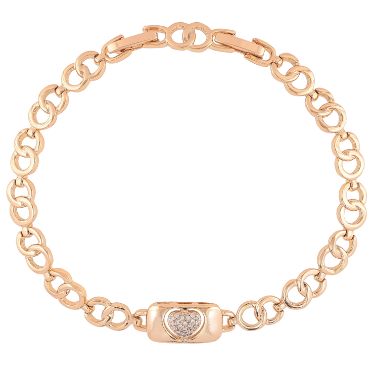 Браслет Xuping Позолота 18K Сердечко длинна с доп.замком 17.5,19.5см х 6мм фото №5 Браслет Xuping Позолота 18K Сердечко длинна с доп.замком 17.5,19.5см х 6мм фото №5