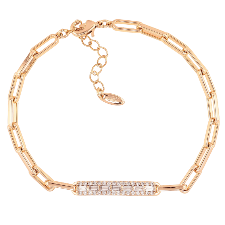 Браслет Xuping Позолота 18K «Ланцюжок з пластиною цирконію» довжина з доп.ланцюжком 18-21см х 3.5мм фото №2 Браслет Xuping Позолота 18K «Ланцюжок з пластиною цирконію» довжина з доп.ланцюжком 18-21см х 3.5мм фото №2