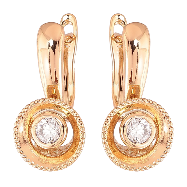 Серьги Xuping Позолота 18K английский замок Узор с цирконием фото №10