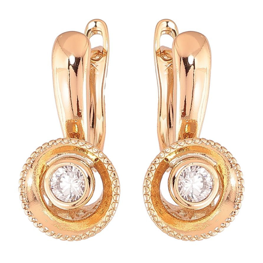 Серьги Xuping Позолота 18K английский замок Узор с цирконием фото №1 Серьги Xuping Позолота 18K английский замок Узор с цирконием фото №1