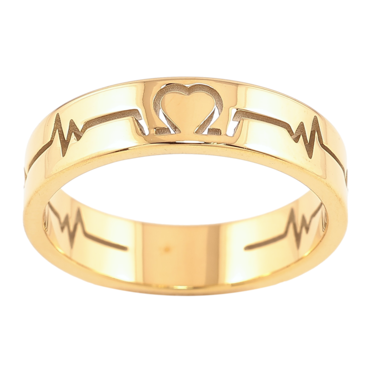 Кольцо Xuping TTM Stainless Steel Цвет 14К Кардиограмма, шир. 5мм фото №20 Кольцо Xuping TTM Stainless Steel Цвет 14К Кардиограмма, шир. 5мм фото №20