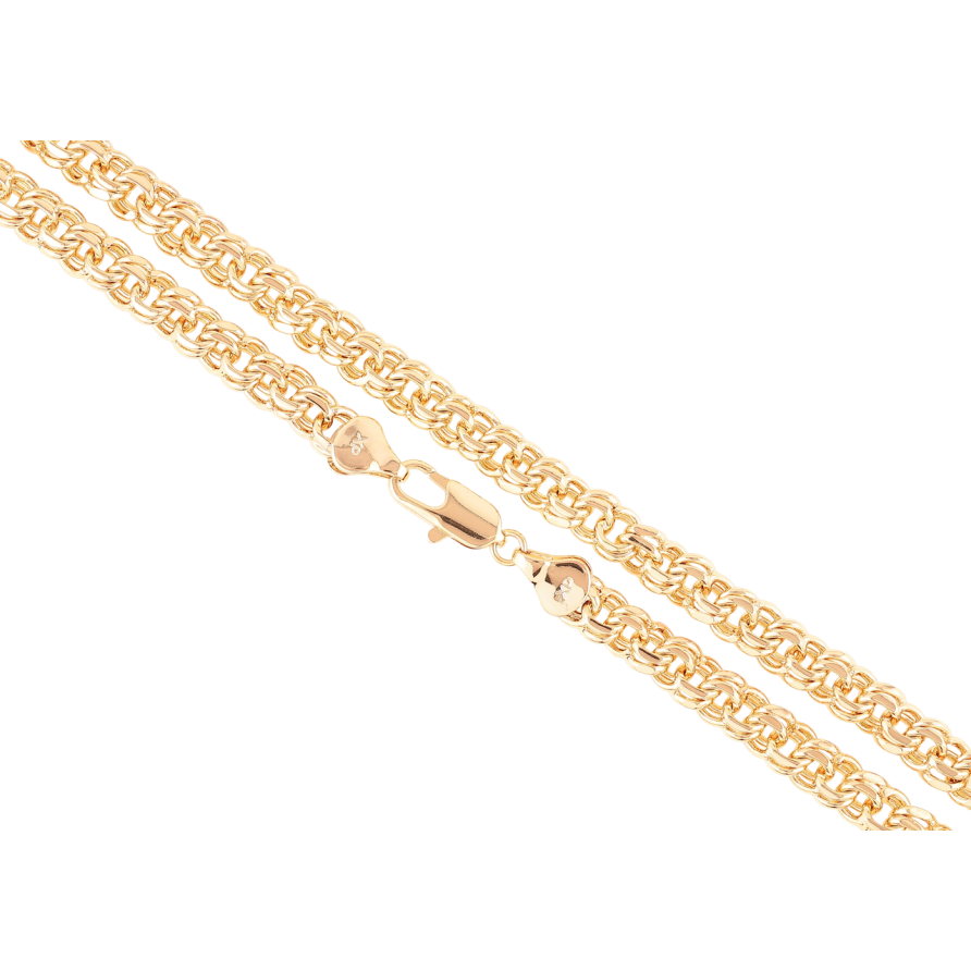 Ланцюжок Xuping Позолота 18K Плетіння Бісмарк» довжина 49см х 6мм фото №1