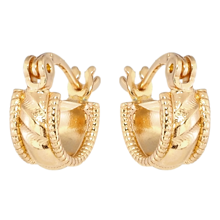 Серьги Xuping Позолота 18K замок-булавка Маленькие колечки с узором фото №1