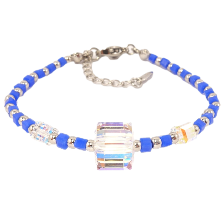 Браслет Xuping Родий с кристаллами Swarovski Кристаллы Shimmer с бусинами размер с доп. цепочкой 15-18см фото №1 Браслет Xuping Родий с кристаллами Swarovski Кристаллы Shimmer с бусинами размер с доп. цепочкой 15-18см фото №1