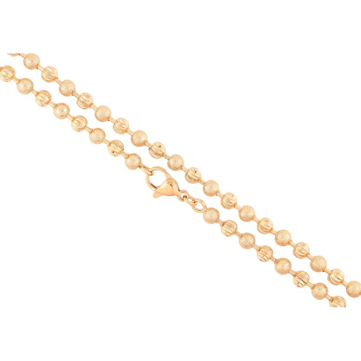 Ланцюжок Xuping Позолота 18K Плетіння Перлина з шагренью та насічками» довжина 49см х 4мм фото №4 Ланцюжок Xuping Позолота 18K Плетіння Перлина з шагренью та насічками» довжина 49см х 4мм фото №4