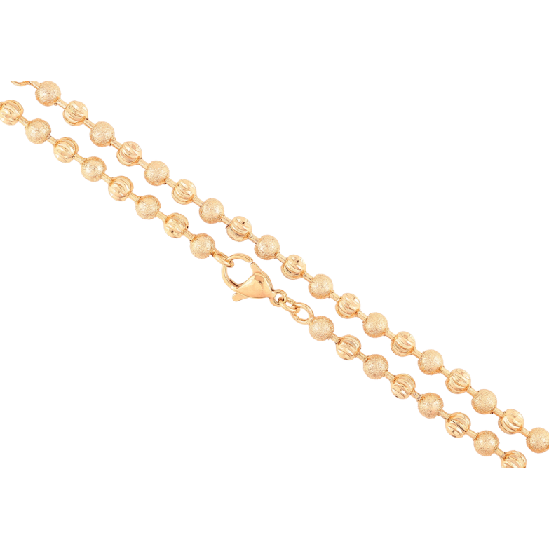 Ланцюжок Xuping Позолота 18K Плетіння Перлина з шагренью та насічками» довжина 49см х 4мм фото №1 Ланцюжок Xuping Позолота 18K Плетіння Перлина з шагренью та насічками» довжина 49см х 4мм фото №1