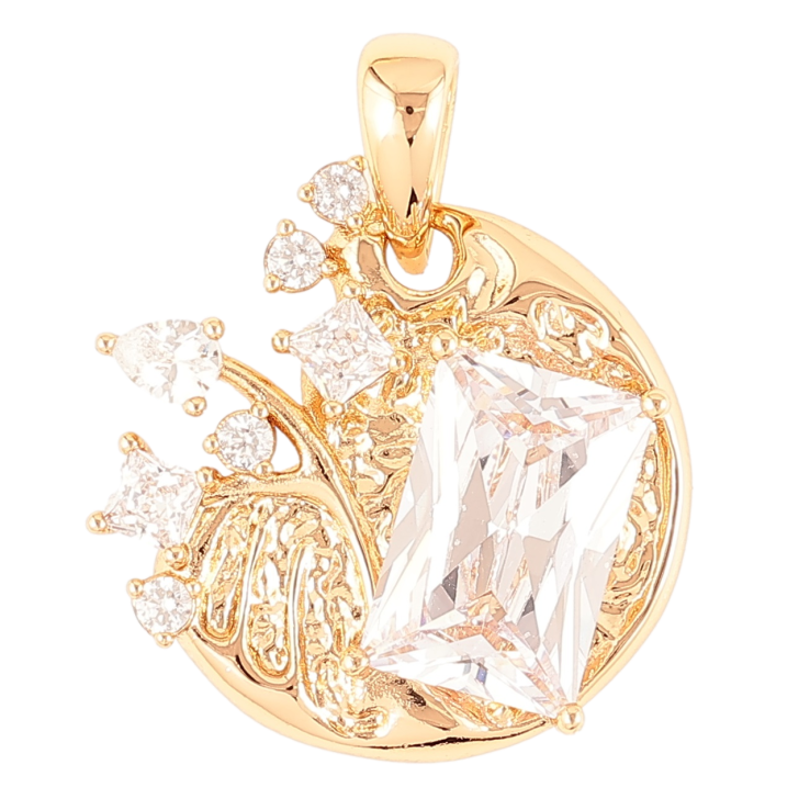 Кулон Xuping Позолота 18K «Декоративний візерунок з фіанітом і цирконієм» для ланцюжка до 5мм фото №10 Кулон Xuping Позолота 18K «Декоративний візерунок з фіанітом і цирконієм» для ланцюжка до 5мм фото №10