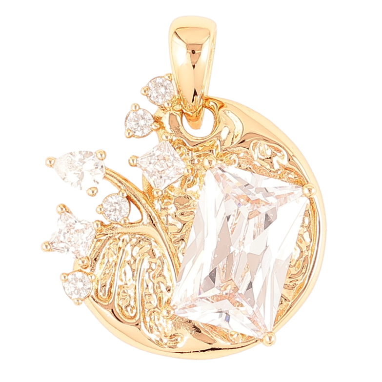 Кулон Xuping Позолота 18K Декоративный узор с фианитом и цирконием для цепочки до 5мм фото №2