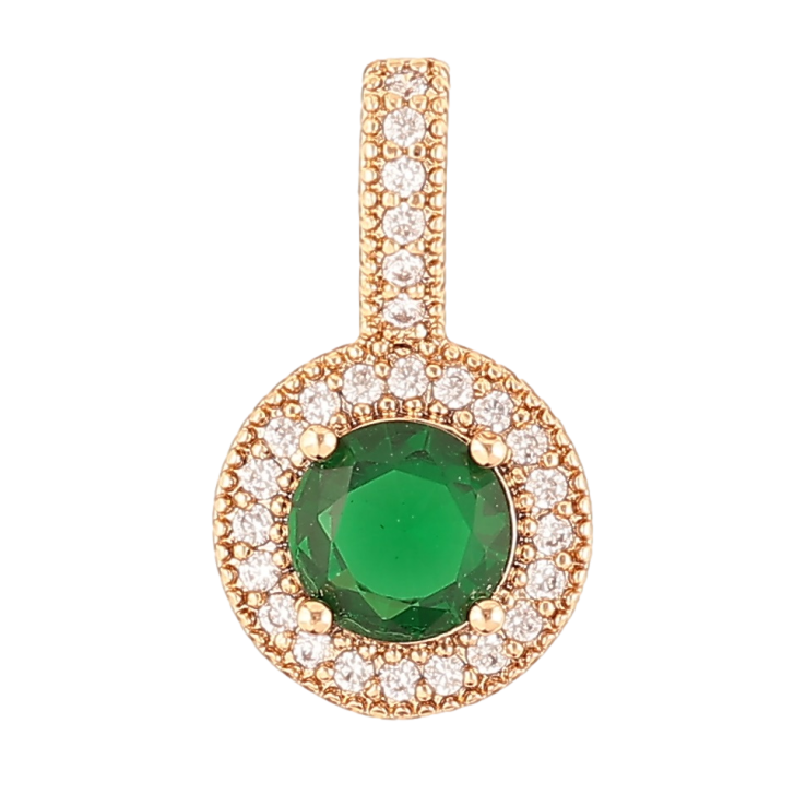 Кулон Xuping Позолота 18K «Зелений фіаніт в обрамленні цирконію» для ланцюжка до 4мм фото №23 Кулон Xuping Позолота 18K «Зелений фіаніт в обрамленні цирконію» для ланцюжка до 4мм фото №23