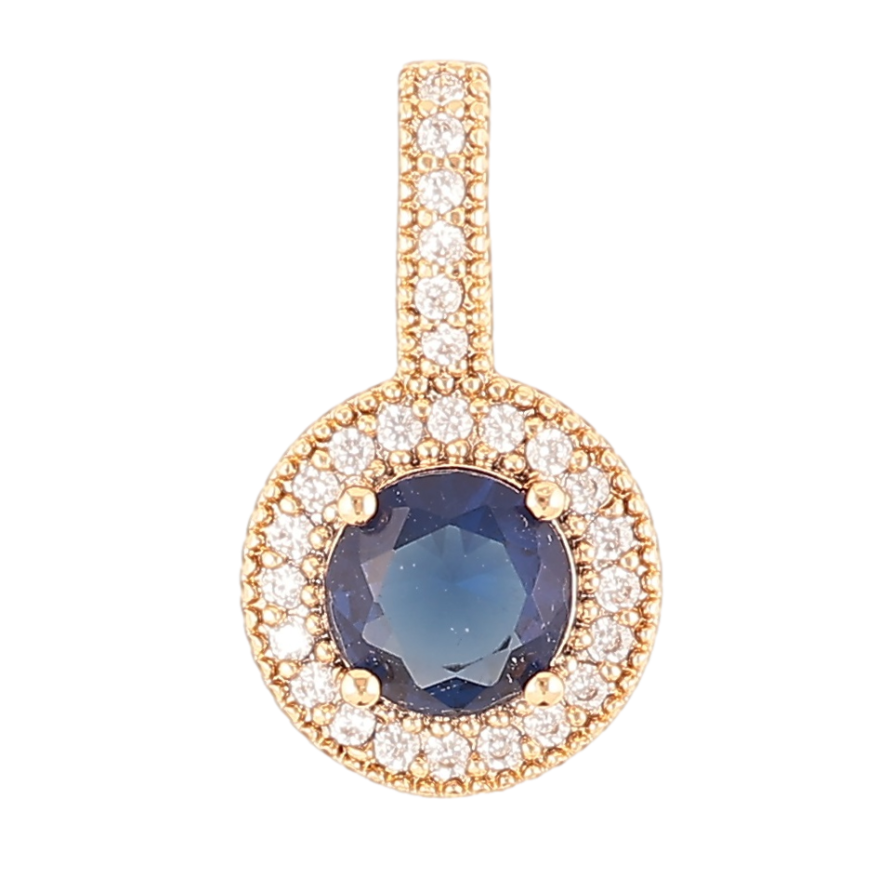 Кулон Xuping Позолота 18K «Синій фіаніт в обрамленні цирконію» для ланцюжка до 4мм фото №1 Кулон Xuping Позолота 18K «Синій фіаніт в обрамленні цирконію» для ланцюжка до 4мм фото №1