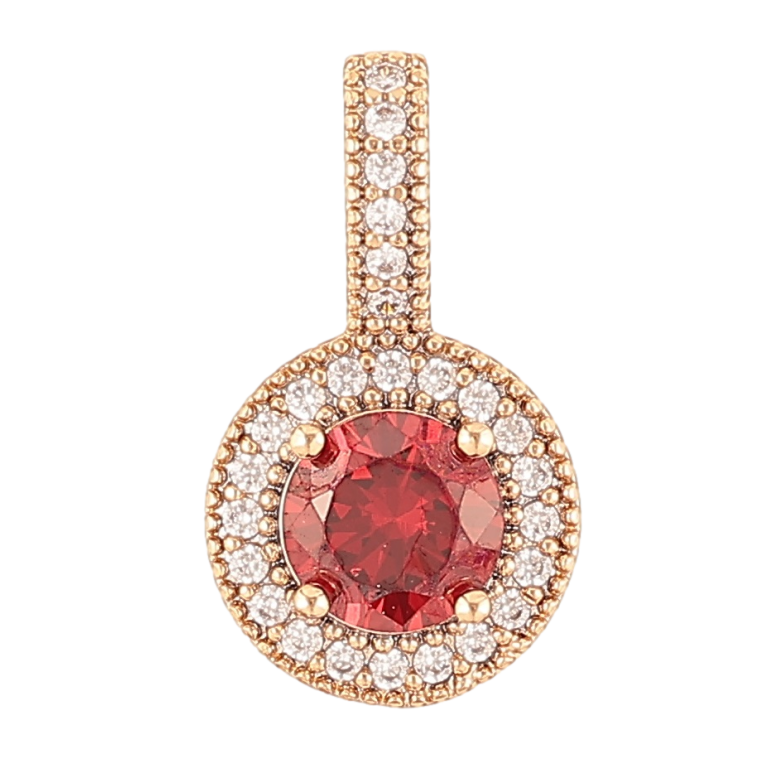 Кулон Xuping Позолота 18K «Червоний фіаніт в обрамленні цирконію» для ланцюжка до 4мм фото №6 Кулон Xuping Позолота 18K «Червоний фіаніт в обрамленні цирконію» для ланцюжка до 4мм фото №6