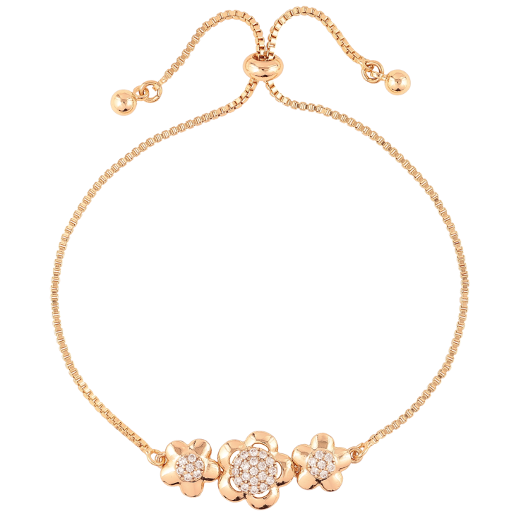 Браслет Xuping Позолота 18K Цепочка с цветочной вставкой на бегунке 10-22см х 1мм фото №7