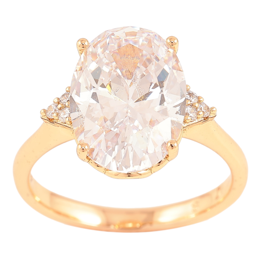Кольцо Xuping Позолота 18K Крупный фианит с цирконием фото №1 Кольцо Xuping Позолота 18K Крупный фианит с цирконием фото №1