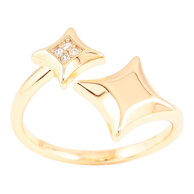 Кольцо Xuping Позолота 18K Ромбы с цирконием фото №16 Кольцо Xuping Позолота 18K Ромбы с цирконием фото №16