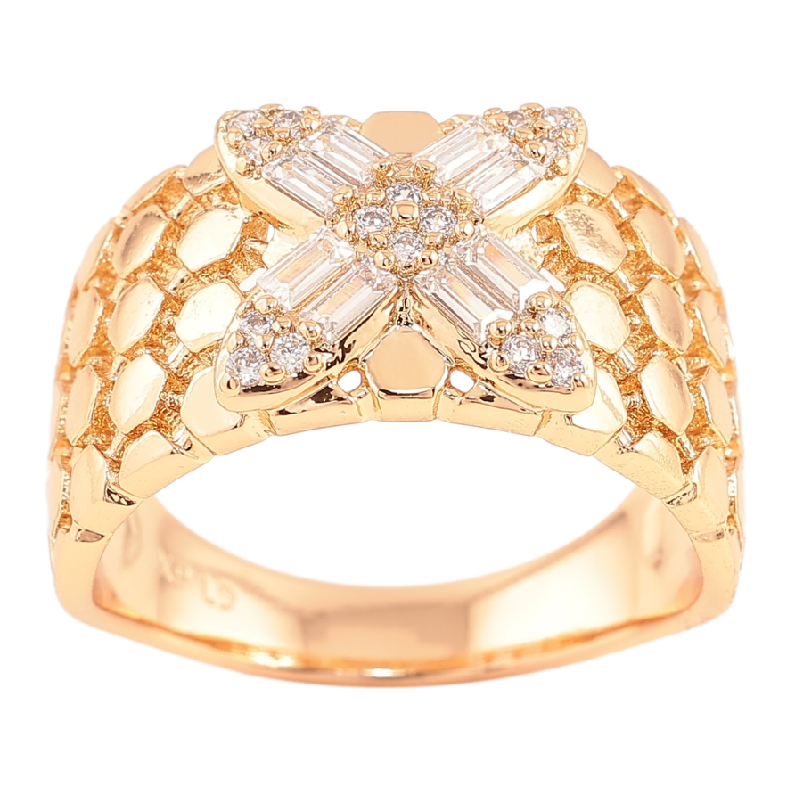 Каблучка Xuping Позолота 18K «Кришталева квітка» фото №1 Каблучка Xuping Позолота 18K «Кришталева квітка» фото №1