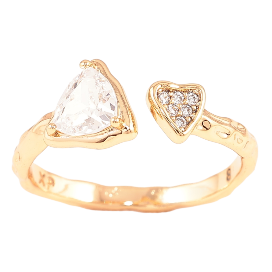 Каблучка Xuping Позолота 18K «Сердечко з фіанітом» фото №1 Каблучка Xuping Позолота 18K «Сердечко з фіанітом» фото №1