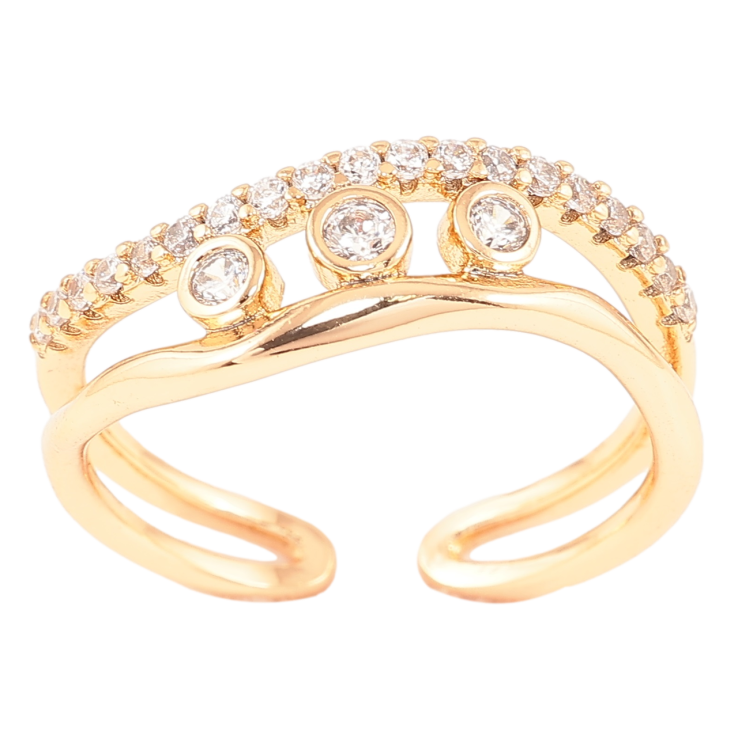 Каблучка Xuping Позолота 18K «Візерунок з цирконієм» фото №8 Каблучка Xuping Позолота 18K «Візерунок з цирконієм» фото №8