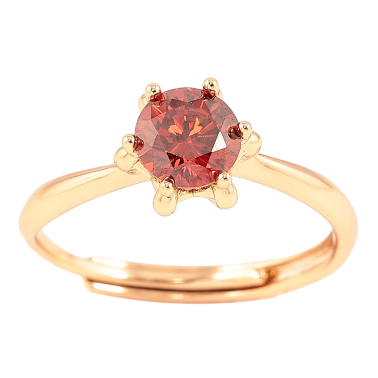 Каблучка Xuping Позолота 18K «Червоний фіаніт у декоративній оправі, ø 6мм» фото №4 Каблучка Xuping Позолота 18K «Червоний фіаніт у декоративній оправі, ø 6мм» фото №4