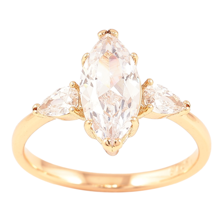 Каблучка Xuping Позолота 18K «Три кристали» фото №20 Каблучка Xuping Позолота 18K «Три кристали» фото №20