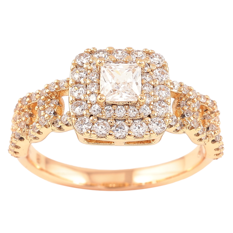 Каблучка Xuping Позолота 18K «Інкрустація цирконієм» фото №1 Каблучка Xuping Позолота 18K «Інкрустація цирконієм» фото №1